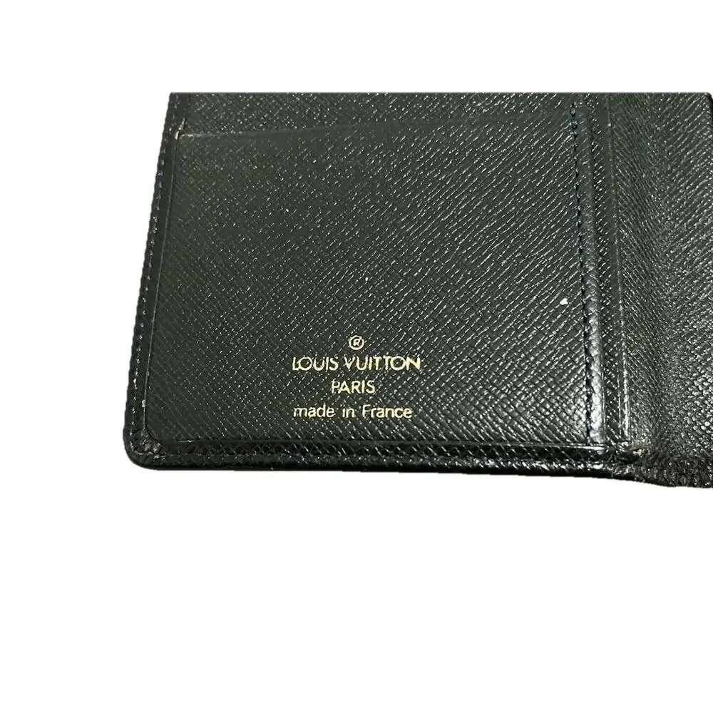 Louis Vuitton Taiga Leather Long Wallet Green Bifold France Auth Discontinued